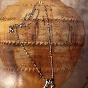 M Initial Silver Necklace